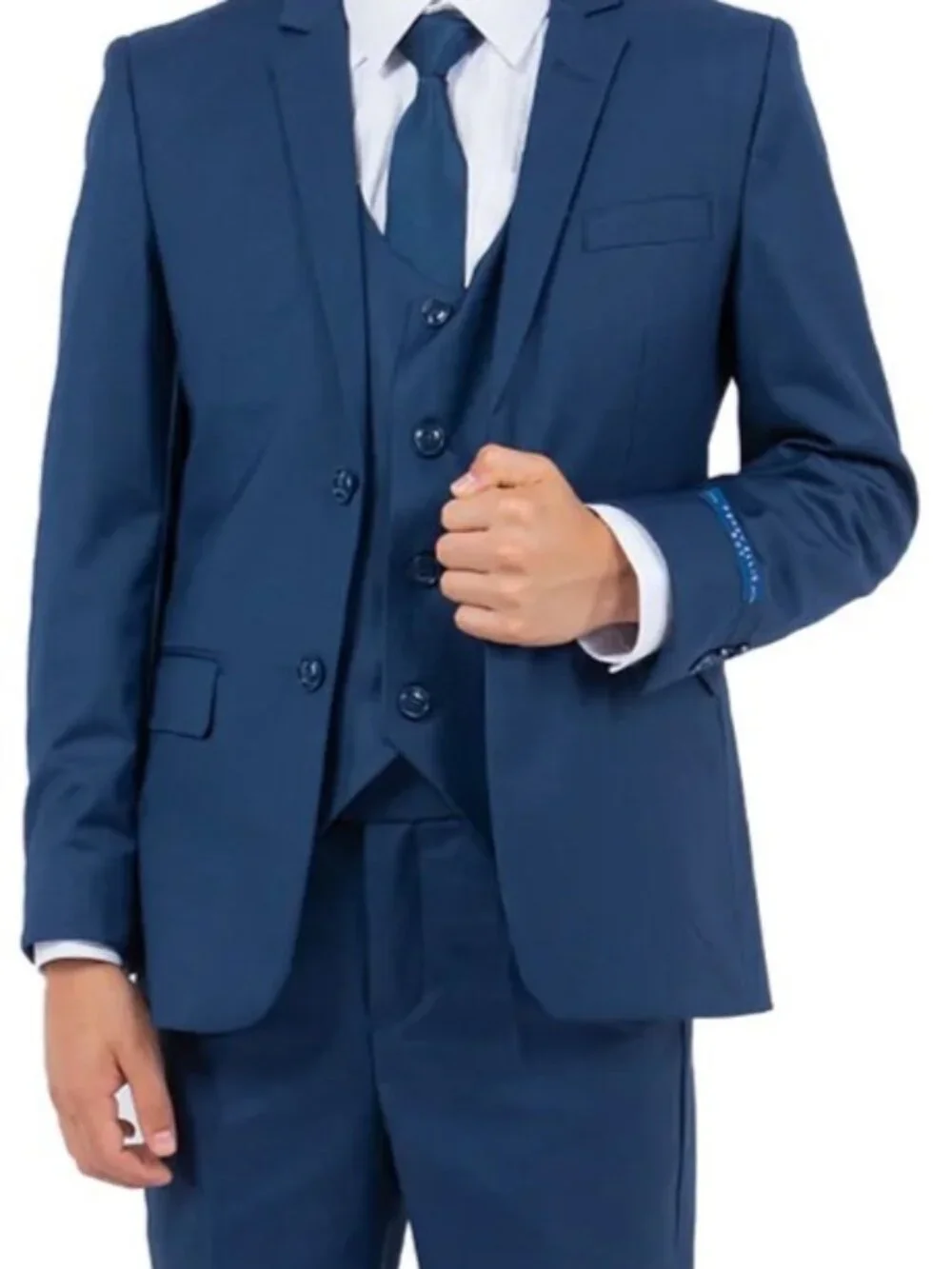 Boys Perry Ellis 3 Piece Suit Set in Indigo Blue. Jacket &, vest never worn.
